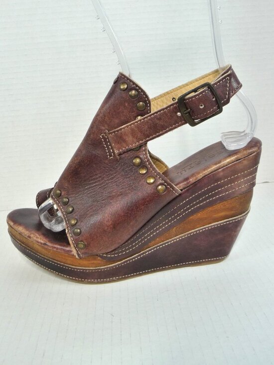 BED STU SIZE 9 JOANN LEATHER WEDGES - Picture 4 of 14